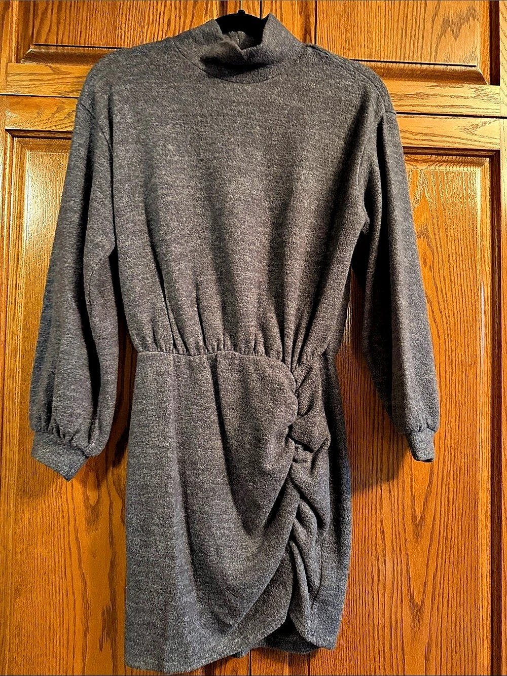 LUSH Gray Ruched Mini Dress Like New